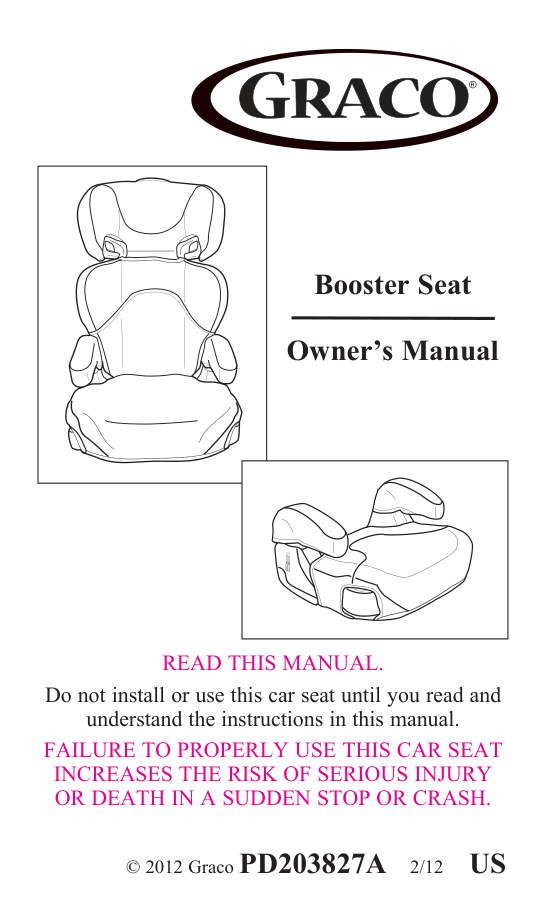 Graco 360 Booster Seat manual