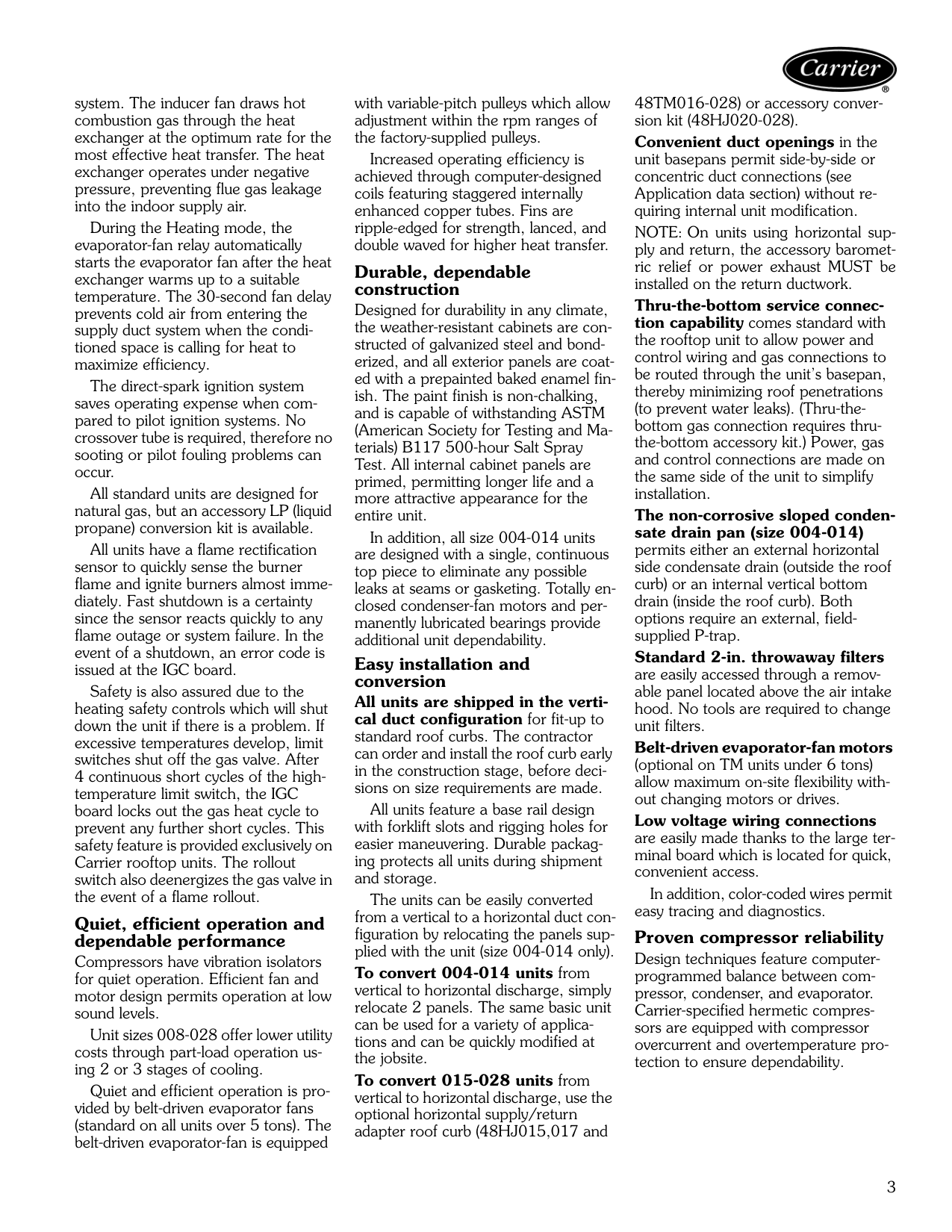 Manual page 3 — Carrier error Built-In Diagnostic Capability of IGC