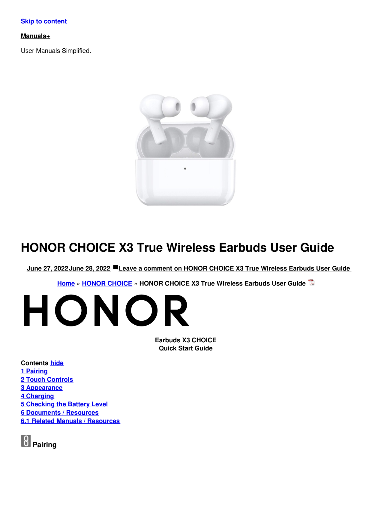 Honor 5504aaal Choice Earbuds X3 Lite