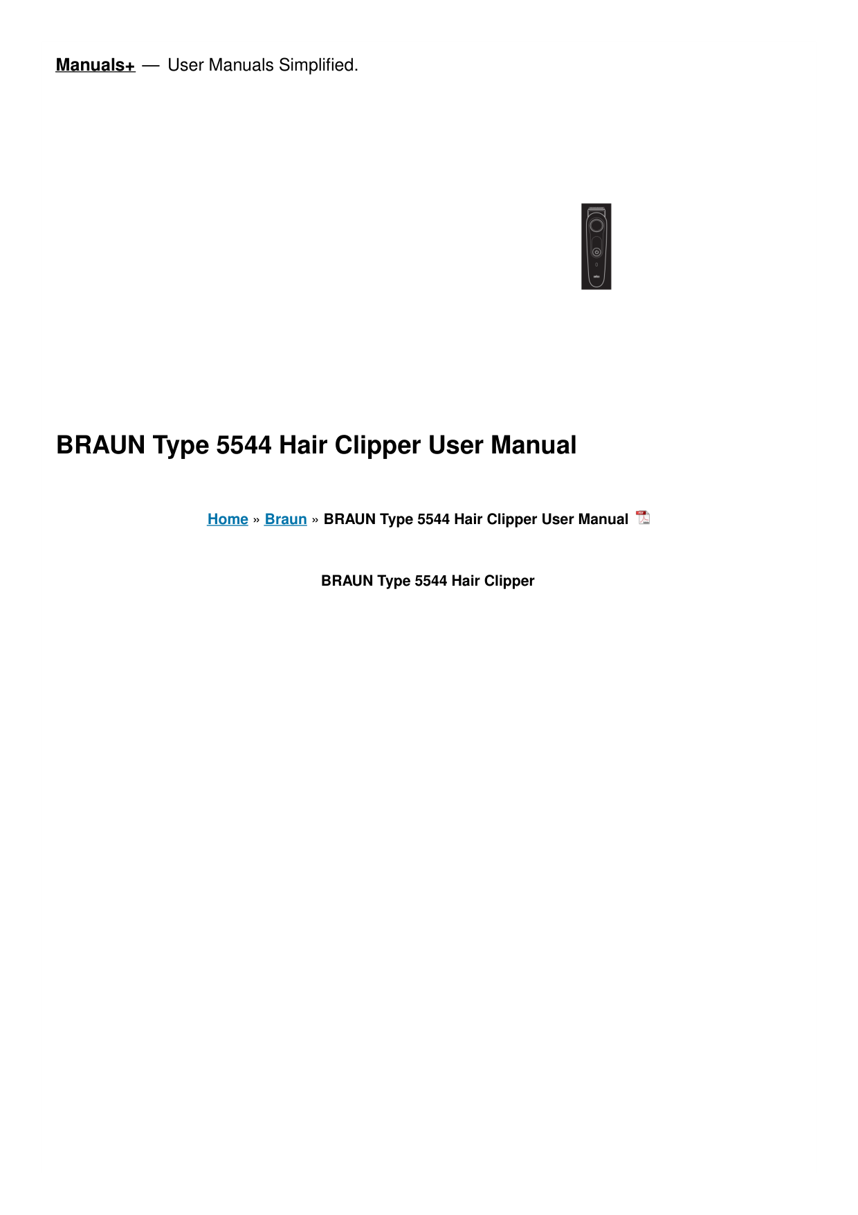Braun 5544 Wet Dry Cordless Multi Grooming Rechargeable Beard Hair Trimmer