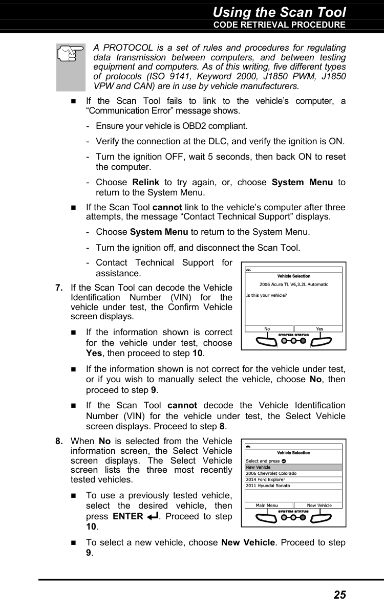 Manual page 27 — Innova error No Powertrain DTCs or Freeze Frame Data presently stored