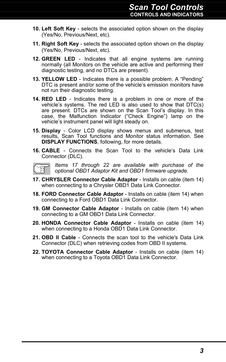 Manual page 5 — Innova error Battery symbol visible on display
