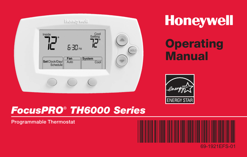 Honeywell 6000 Series Programmable Thermostat manual