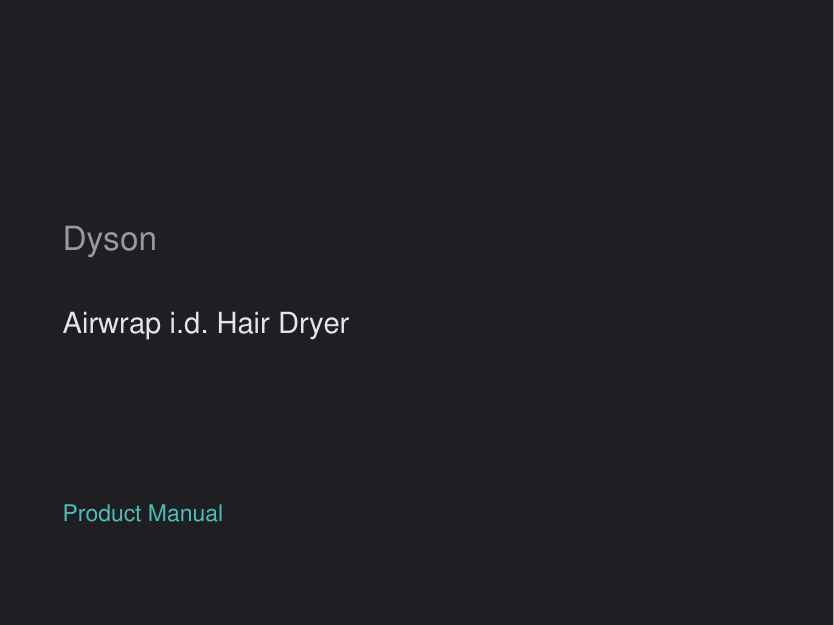 Dyson Airwrap i.d. Hair Dryer manual