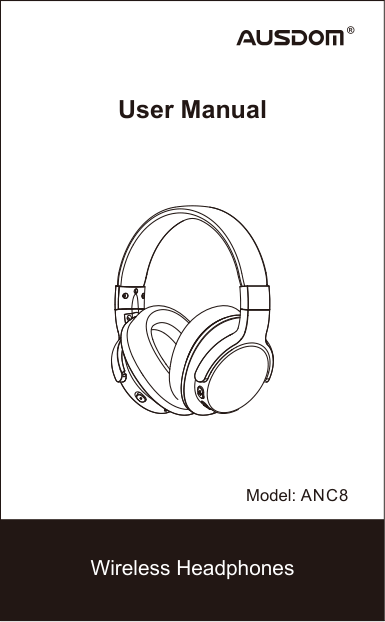 Ausdom ANC8 Noise Cancelling Wireless Headphones manual