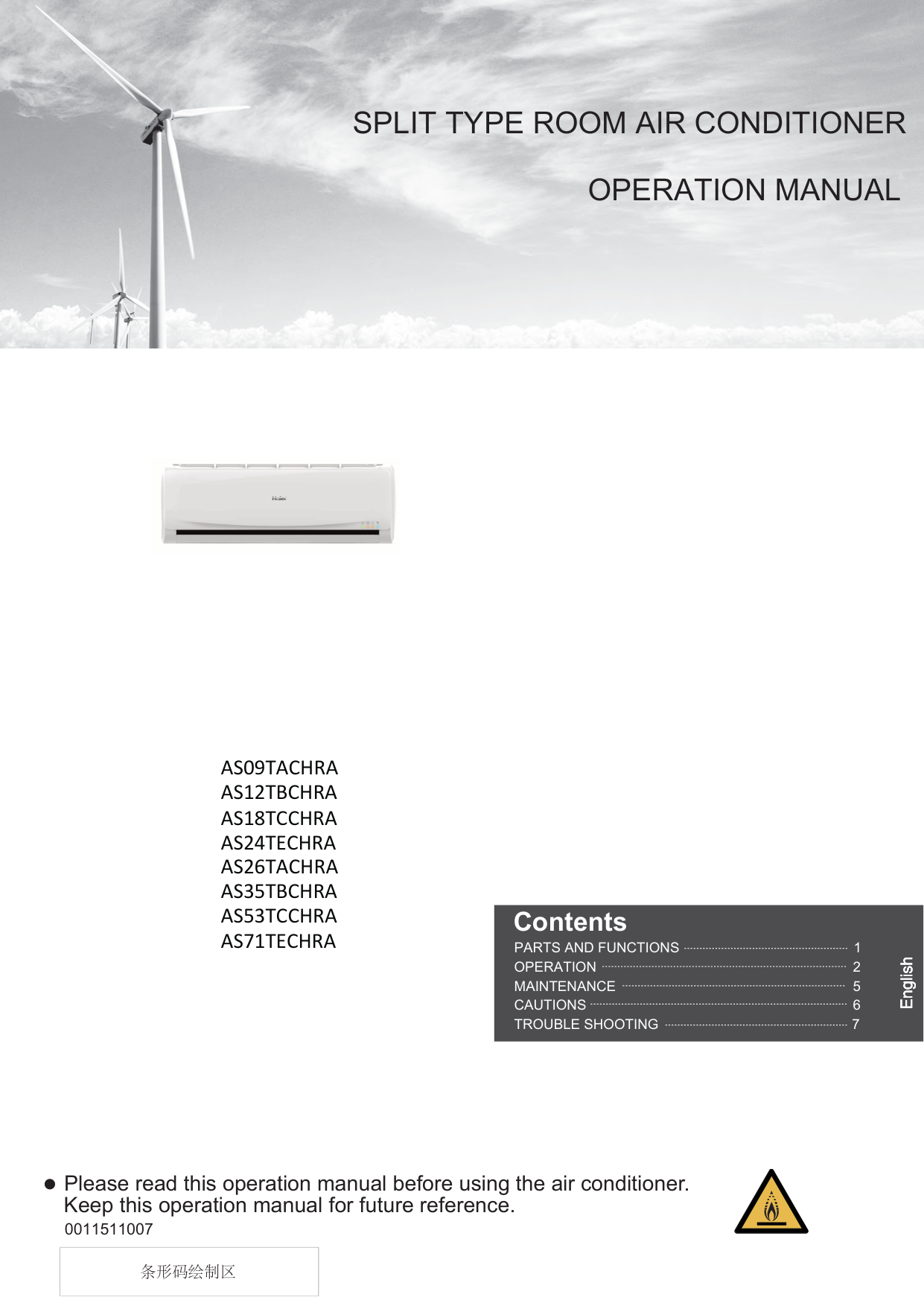 Haier As09tachra Split Type Room Air Conditioner