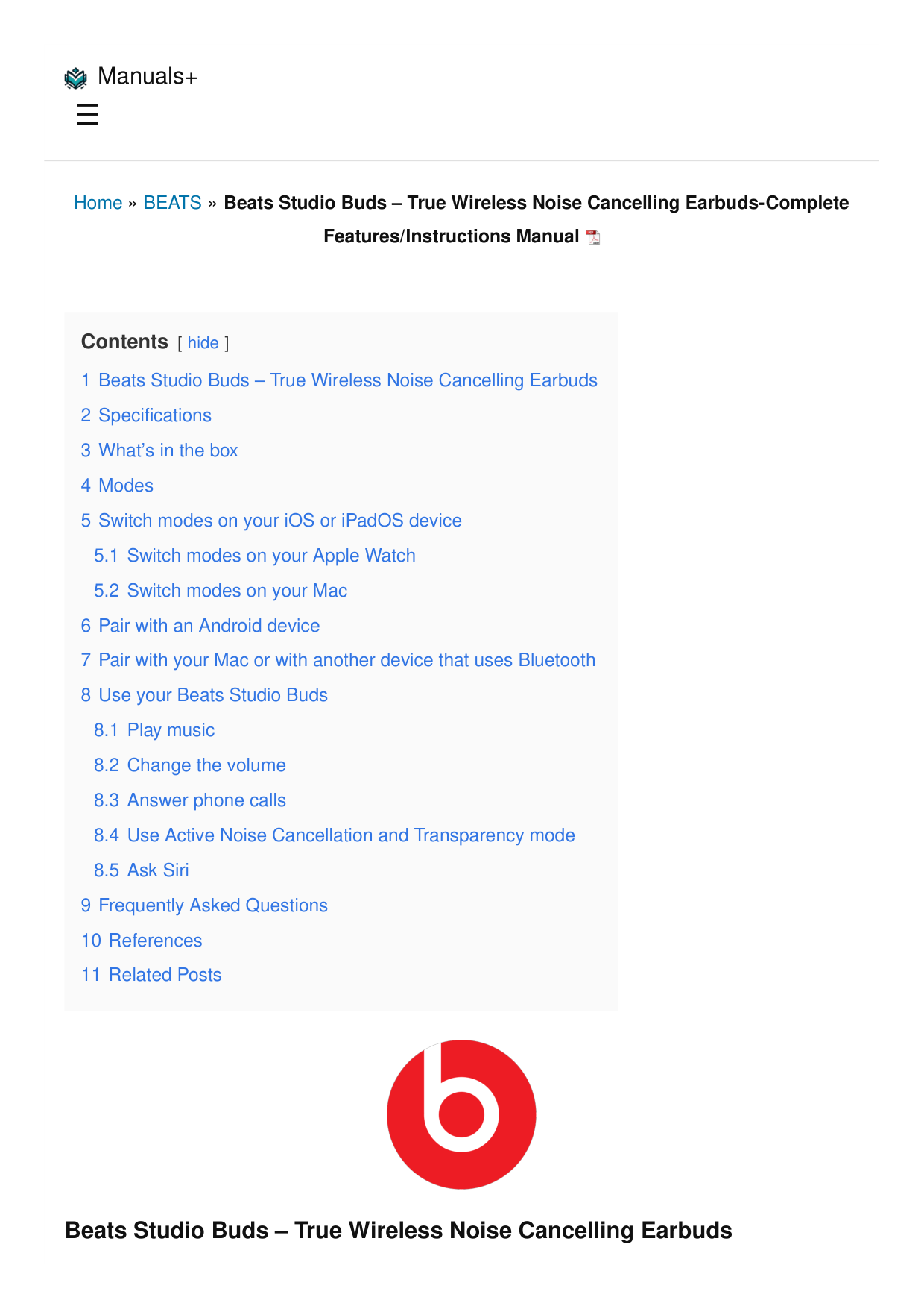 Apple Beats Earbuds manual