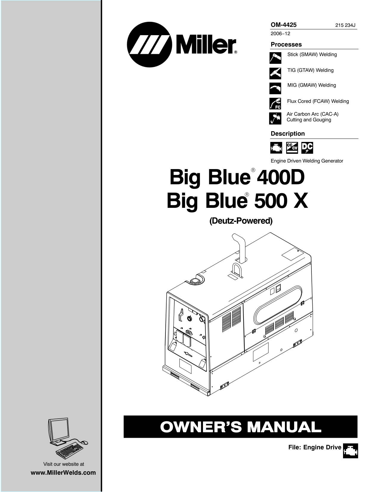 Miller Big Blue 400D Welder manual