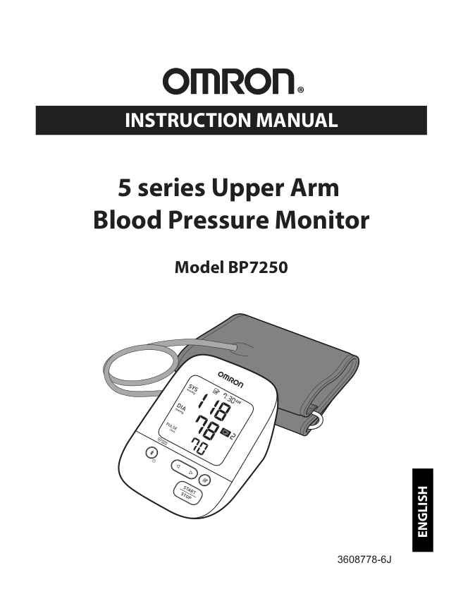 Omron BP7250 Blood Pressure Monitor manual