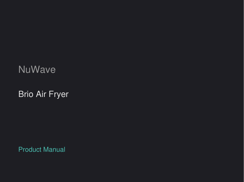 NuWave Brio Air Fryer manual