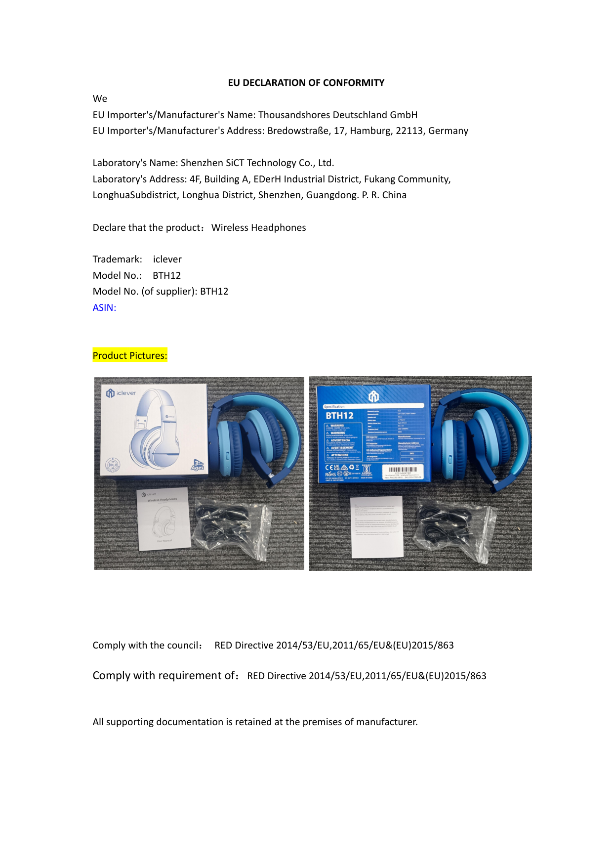 Iclever Bth12 Wireless Kids Headphone