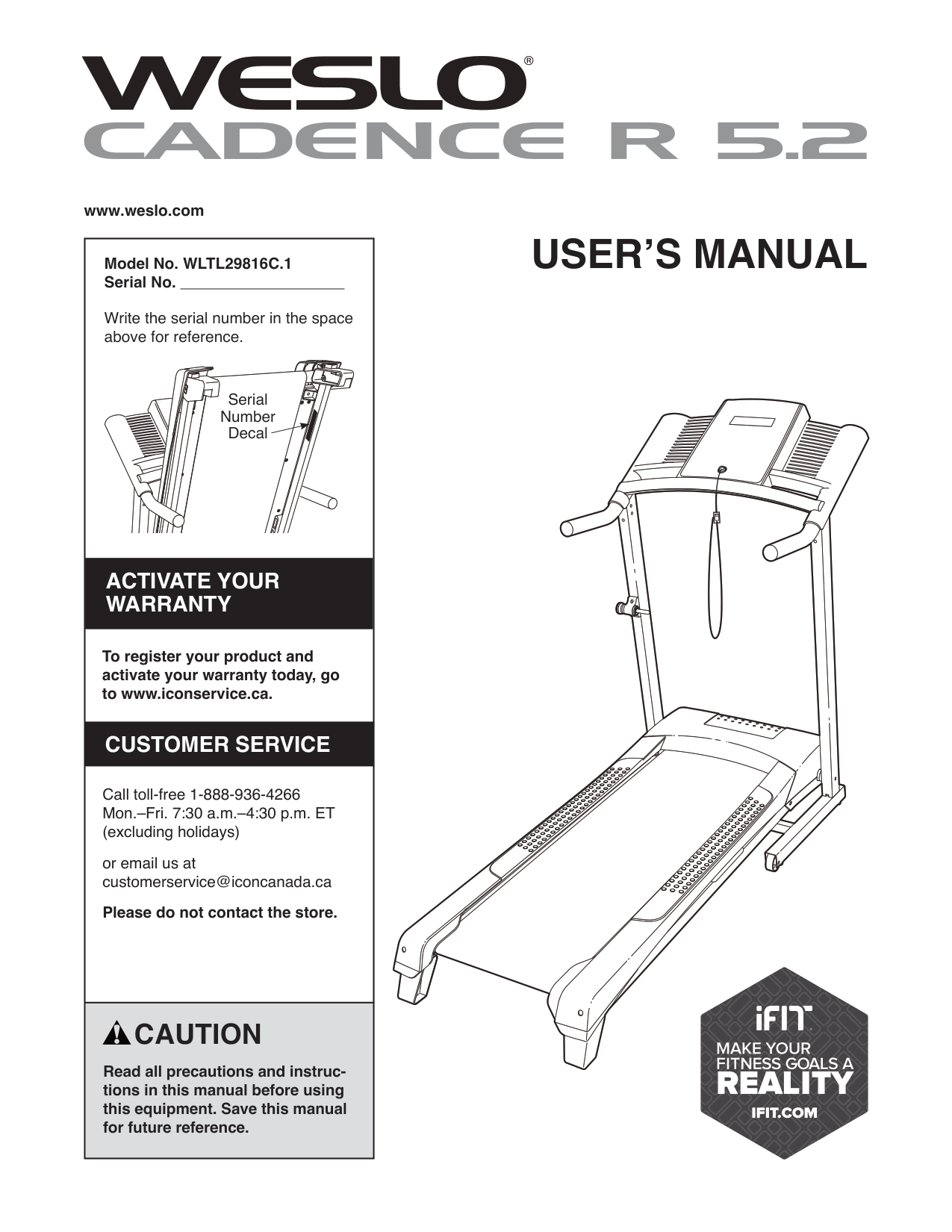 Weslo Cadence 860 Treadmill