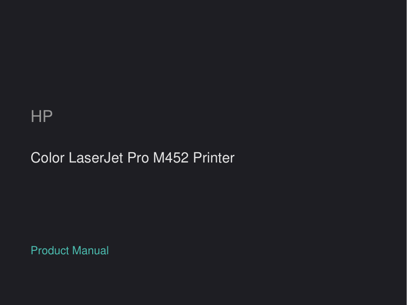 HP Color LaserJet Pro M452 Printer manual