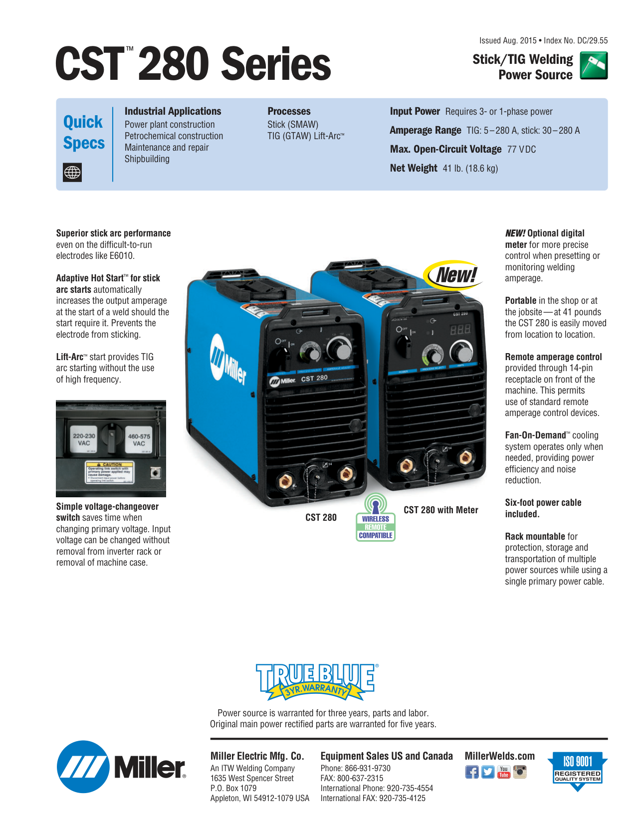 Miller Cst 280 Welder manual