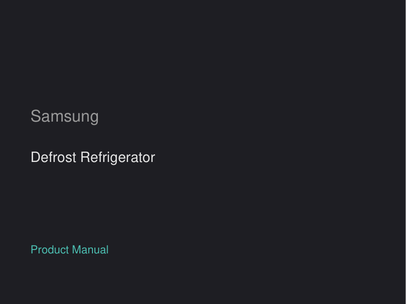 Samsung Defrost Refrigerator manual