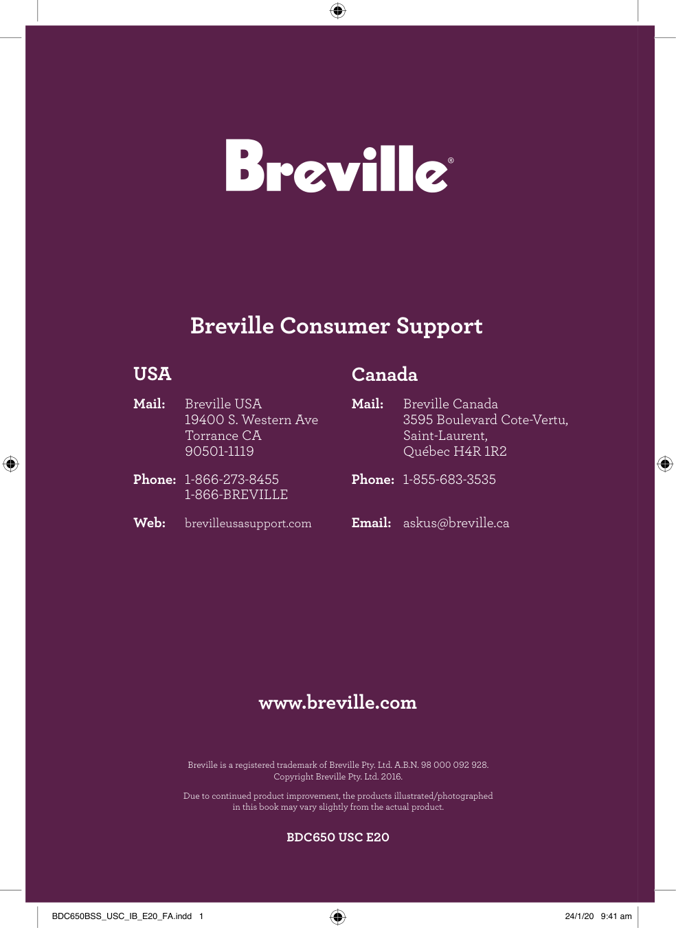 Breville Descale Coffee Maker manual