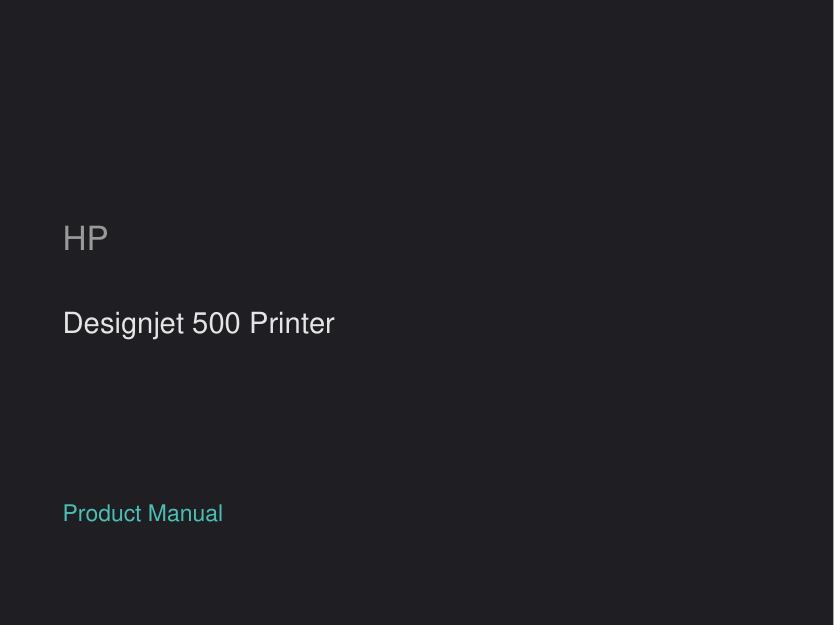 HP Designjet 500 Printer manual