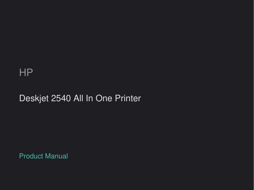 HP Deskjet 2540 All-in-One Printer manual