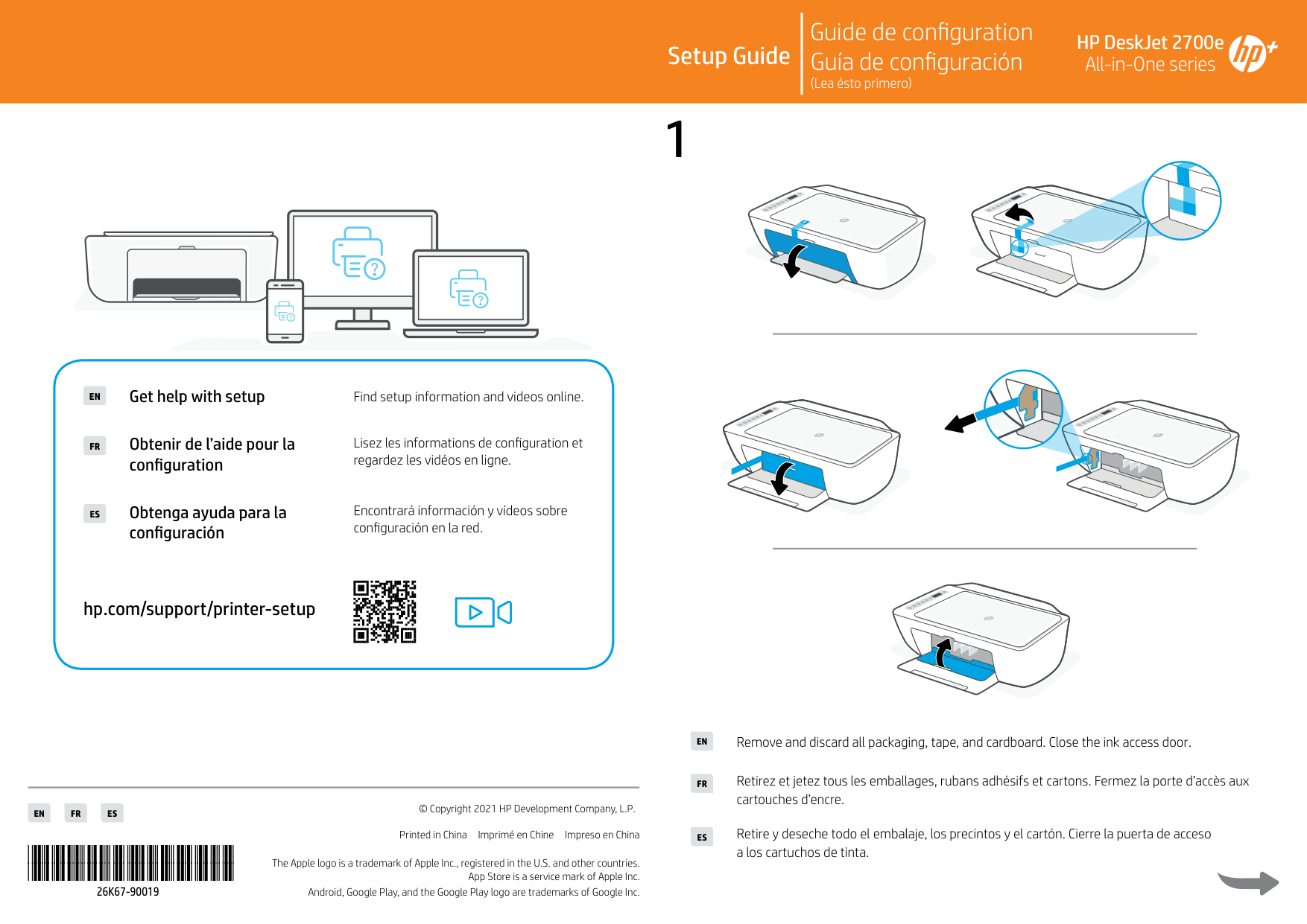 HP Deskjet 2700E All-in-One Printer manual