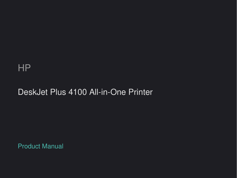 HP DeskJet Plus 4100 All-in-One Printer manual