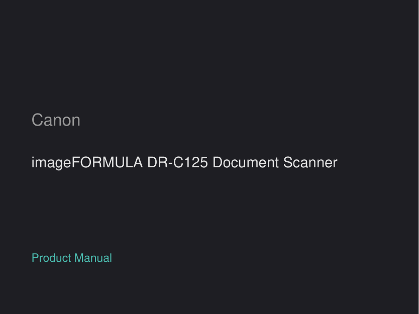 Canon imageFORMULA DR-C125 Document Scanner