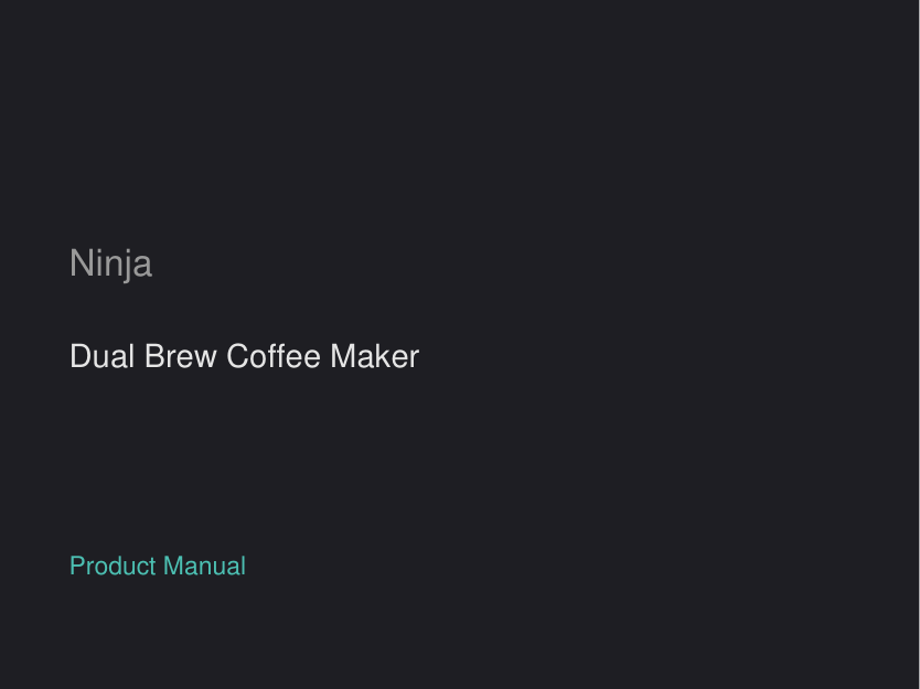 Ninja Dual Brew Coffee Maker manual