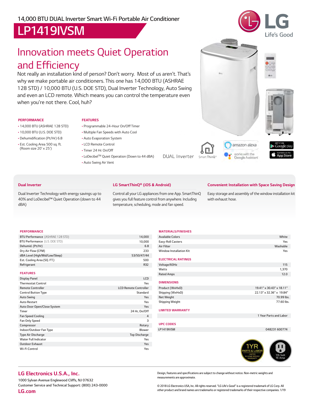 LG Dual Inverter Air Conditioner manual