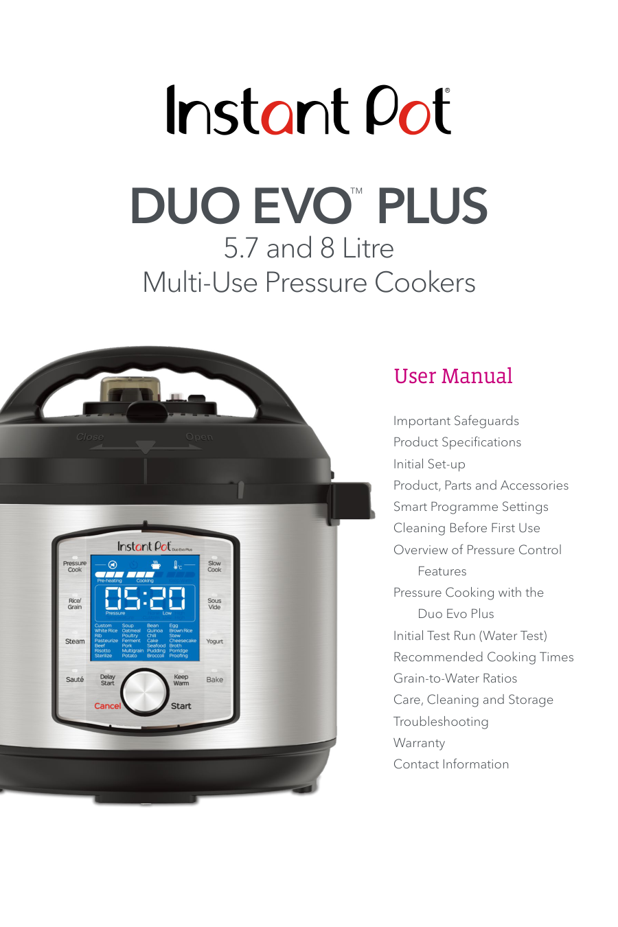Instant Pot Duo Evo Plus manual