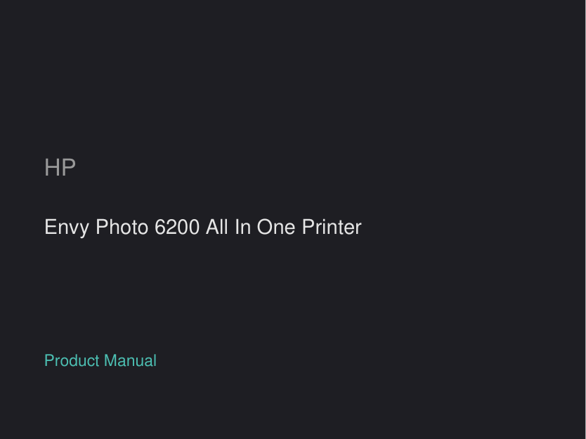 HP Envy Photo 6200 All-in-One Printer manual