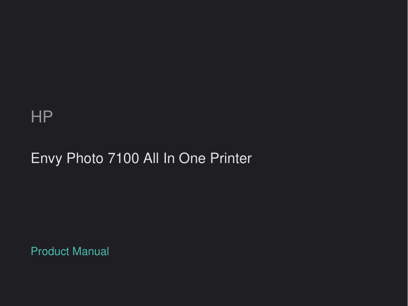 HP Envy Photo 7100 All-in-One Printer manual