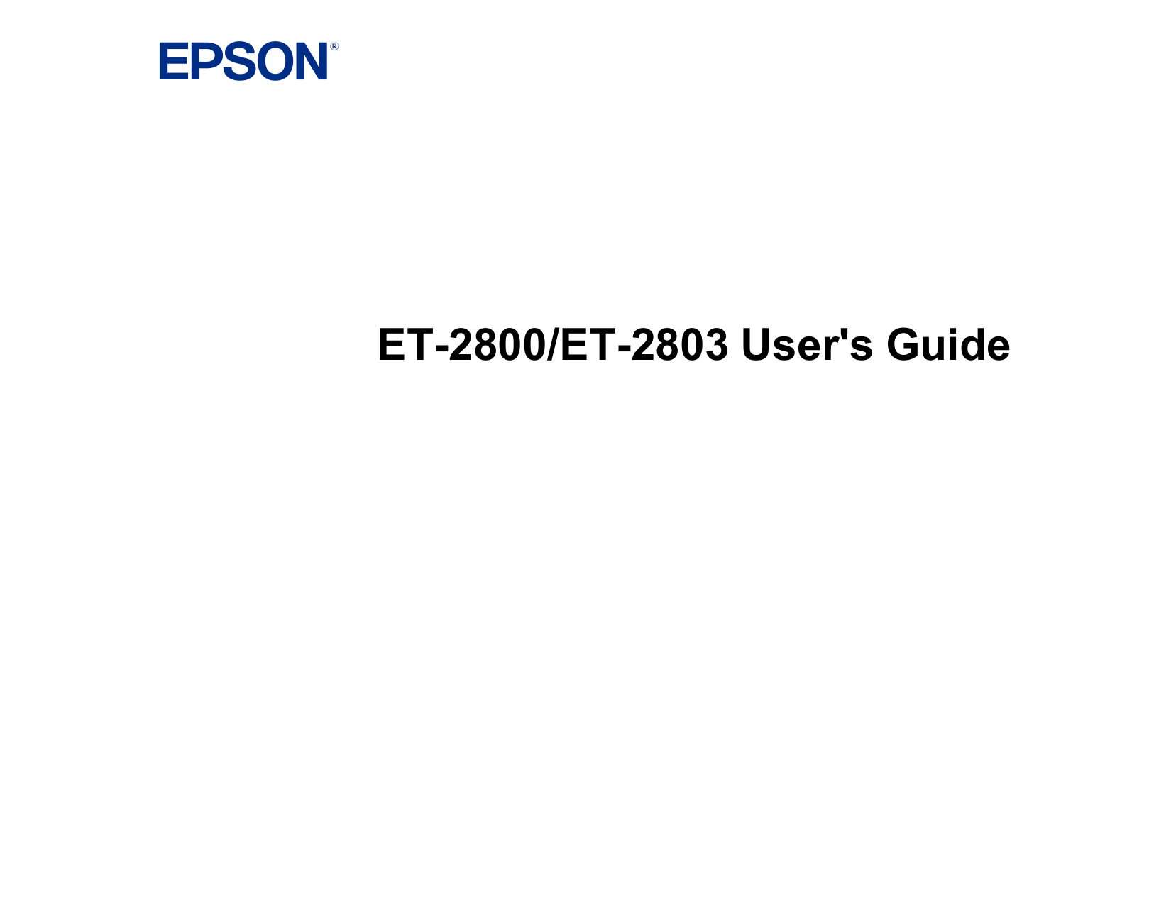 Epson ET-2800 EcoTank All-in-One Printer manual