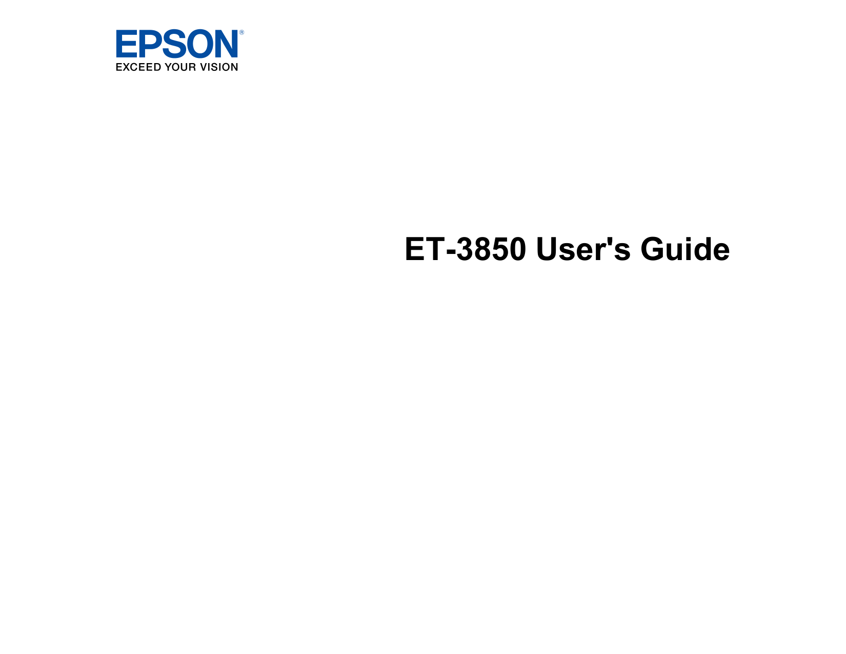 Epson EcoTank ET-3850 All-in-One Printer manual