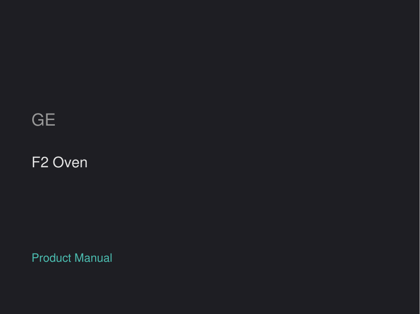 GE F2 True Temp Oven manual