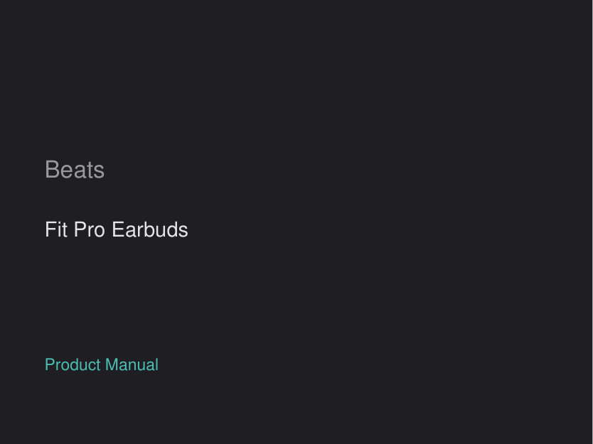 Beats Fit Pro Earbuds manual