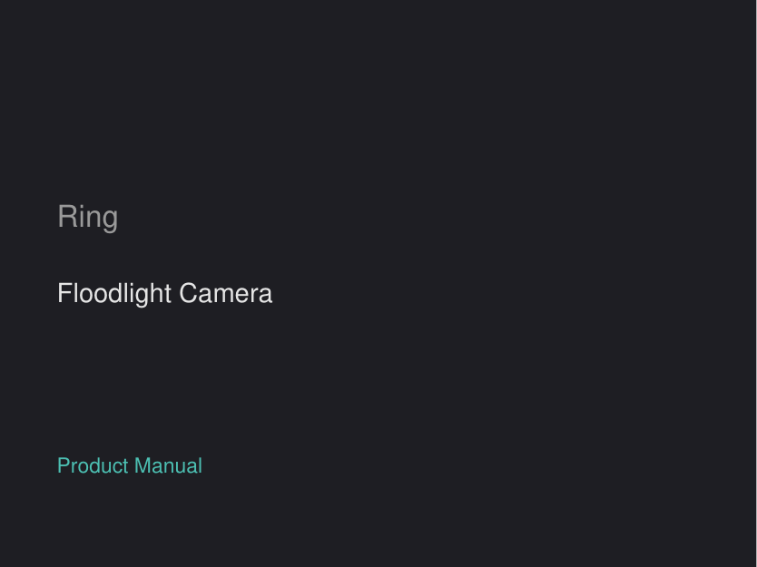 Ring Floodlight Camera Wired manual