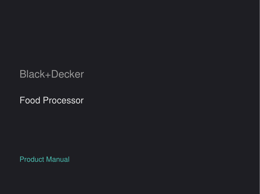 Black+Decker Food Processor manual