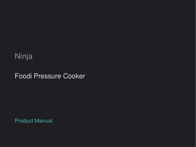 Ninja Foodi Pressure Cooker manual