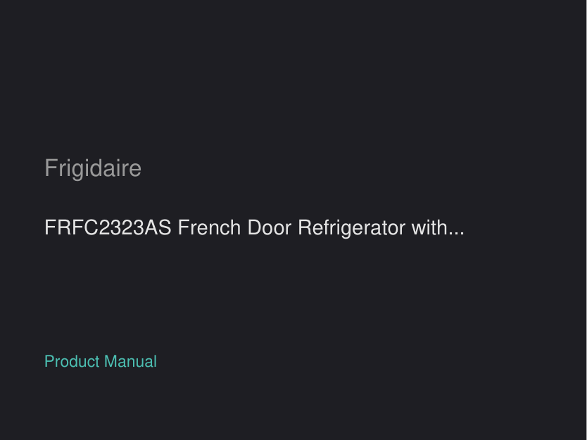 Frigidaire FRFC2323AS French Door Refrigerator with PurePour Water Filter