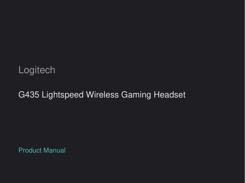 Logitech G435 Lightspeed Wireless Gaming Headset manual