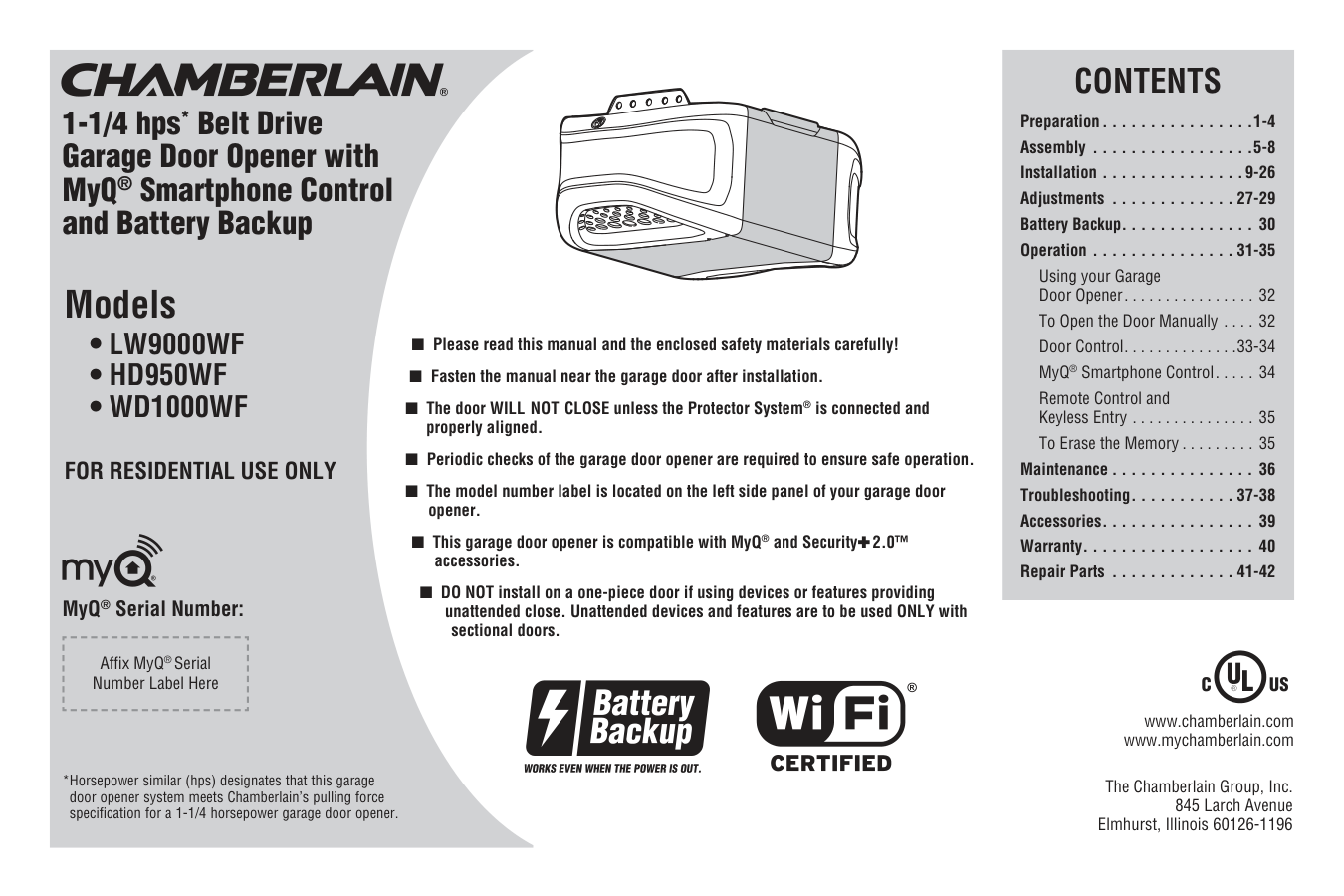 Chamberlain Chamberlain Garage Door Opener manual