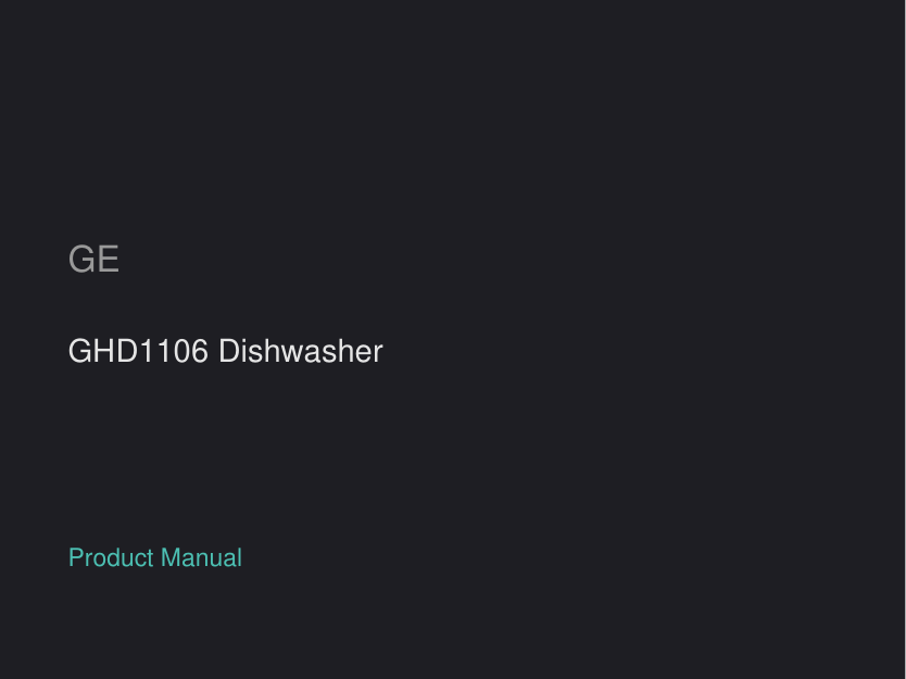 GE GHD1106 Dishwasher