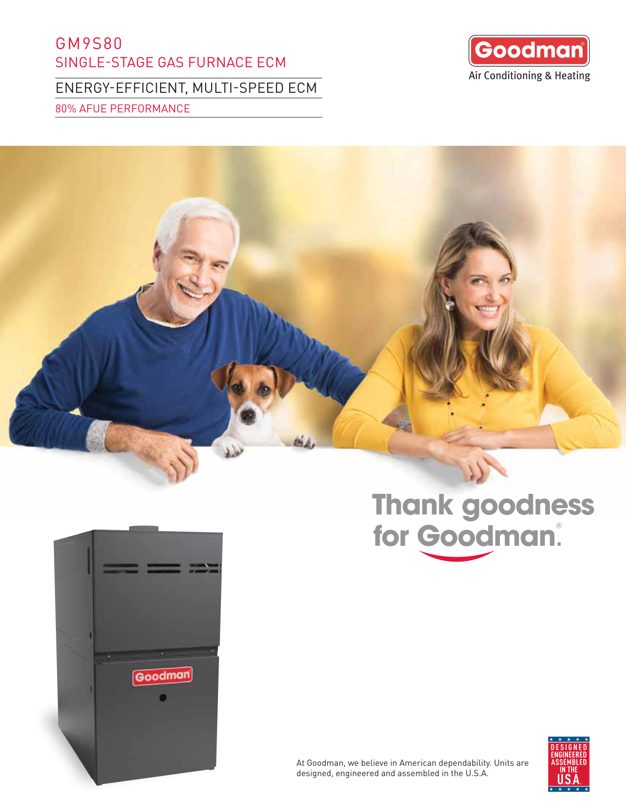 Goodman GM9S80 Gas Furnace manual