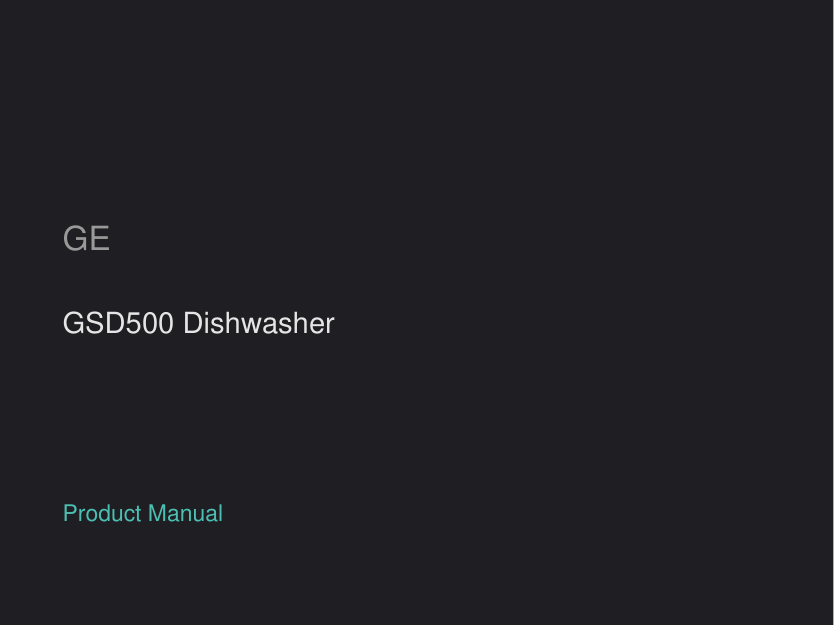 GE GSD500 Dishwasher