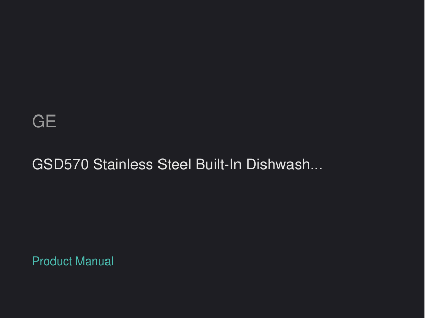 GE GSD570 Stainless Steel Built-In Dishwasher