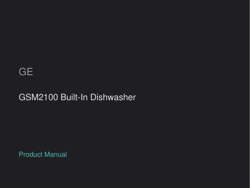 GE GSM2100 Built-In Dishwasher