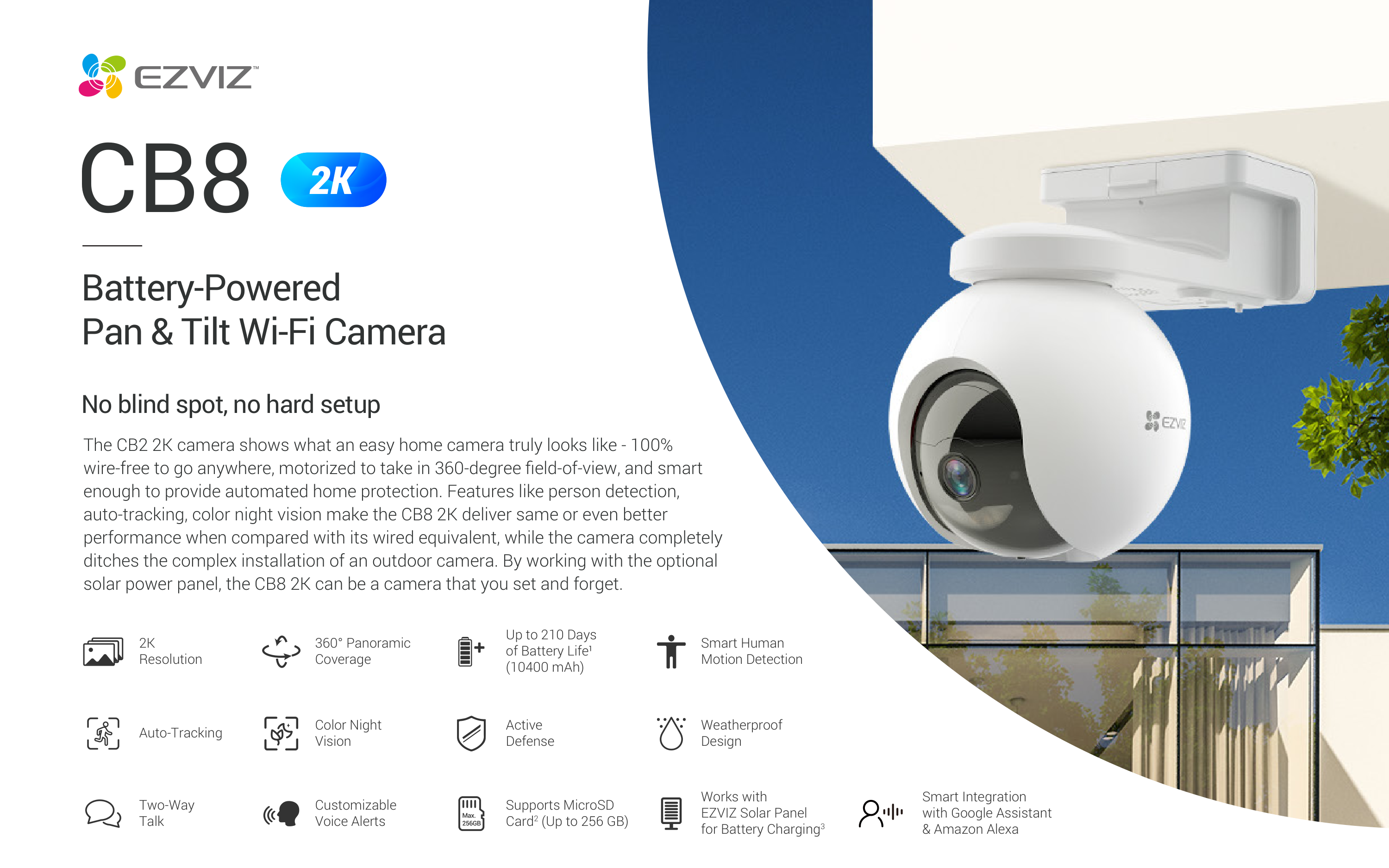 Ezviz Hb8 Battery Powered Pan And Tilt WI FI Camera