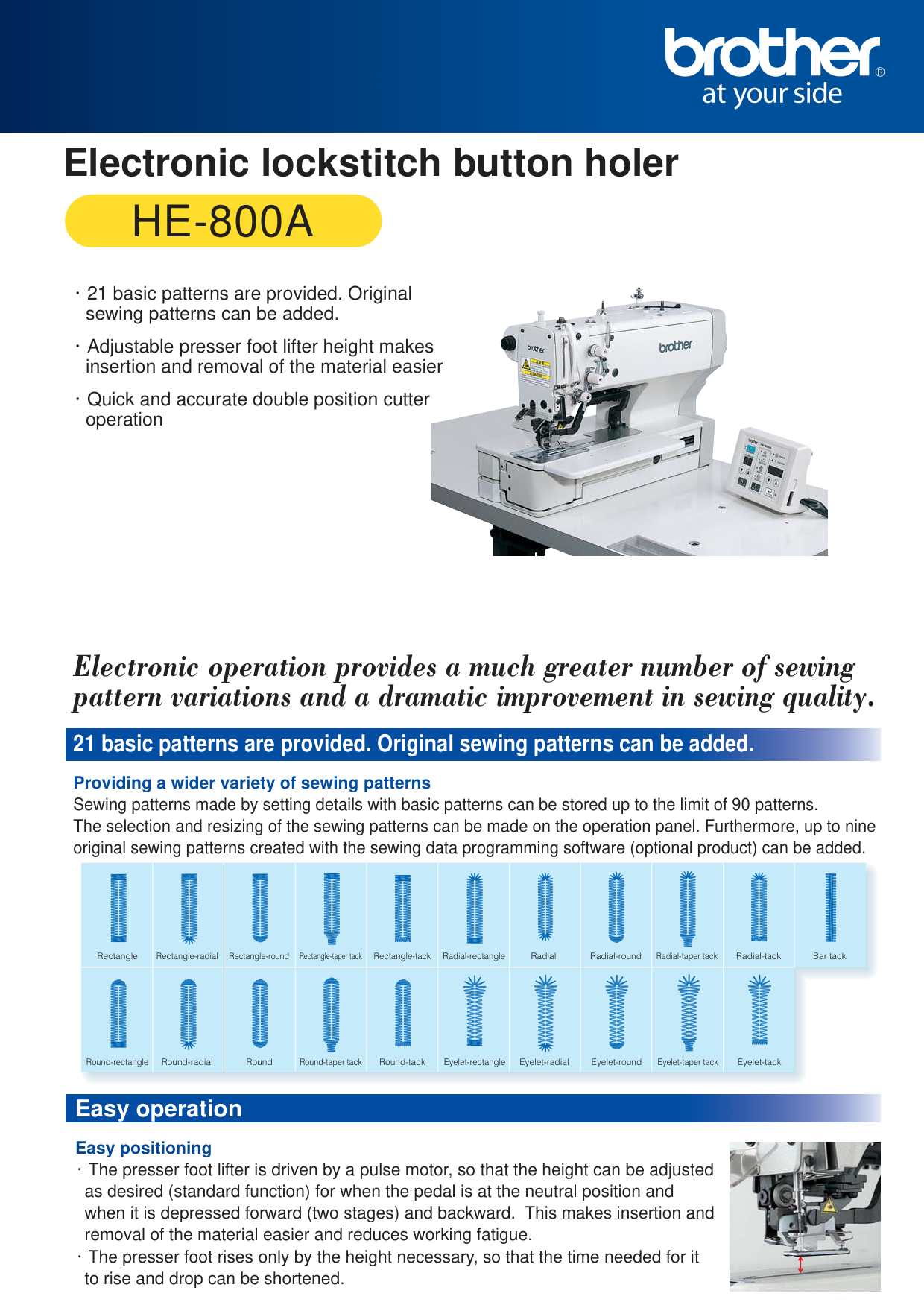 Brother HE-800A Embroidery Machine manual