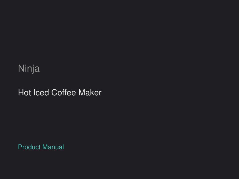 Ninja Hot Iced Coffee Maker manual
