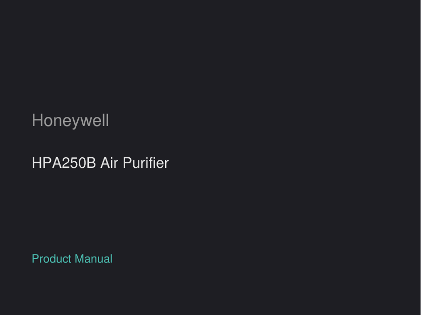Honeywell HPA250B Air Purifier manual