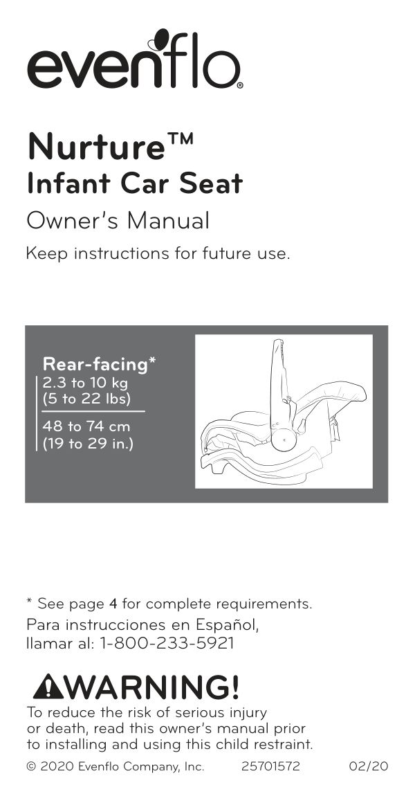 Evenflo Infant Car Seat manual